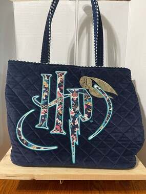 Vera Bradley Harry Potter Home to Hogwarts Navy Blue Corduroy Tote Bag